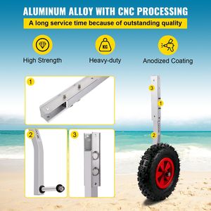 12 \ "in lega di alluminio gommone lancio ruote Dolly 500 LBS capacità di carico 4 pz a sgancio rapido parti accessori - Product Image 4