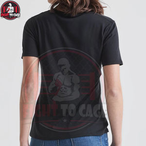 Camiseta de Verano para Mujer, Suave y Transpirable, Informal, Ecológica, de Algodón Liso, de Primera Calidad, Color Negro Sólido, Cuello en V - Product Image 3