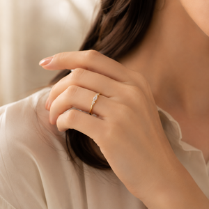 Marquise Cut Diamond Engagement <b>Ring</b> 18K Yellow Gold Mother's Day <b>Ring</b> Side Stone Round Moissanite Minimalist Jewelry - Product Image 5