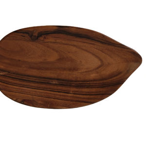 Planche à fromage rectangulaire moderne de luxe tendance, en bois d'acacia naturel, en forme de feuille, écologique, biodégradable, faite à la main et durable - Product Image 1