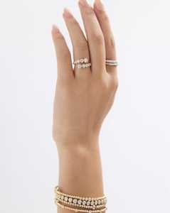 Bypass Solitaire Bands Minimalist Cocktail Bezel Set Ring 1 ct Diamond Statement Ring Swirl Snack 14k 18k Solid Gold Wholesale - Product Image 2