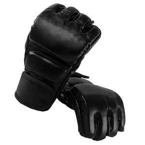 Guantes de MMA Blancos Premium con Ribete Negro, Guantes de Grappling Profesionales para Artes Marciales, Sparring, Entrenamiento de Boxeo con Palma Abierta - Product Image 5