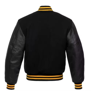 2025_2026 Custom Logo Varsity Jackets Leather Sleeves Embroidery College Baseball Letterman Varisty Winter Jacket For <b>Men</b> - Product Image 6