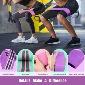 Bandes de résistance en latex personnalisées pour l'entraînement des fesses, des jambes, des hanches et des cuisses des femmes - Écologiques, antidérapantes, résistance lourde/légère/moyenne - Product Image 3