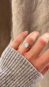 F VS Oval Cut CVD Diamond Engagement <b>Ring</b> Halo 14K 18K Real <b>Gold</b> Pave <b>Set</b> Wedding <b>Ring</b> Factory Price Custom Jewelry Supplier - Product Image 2