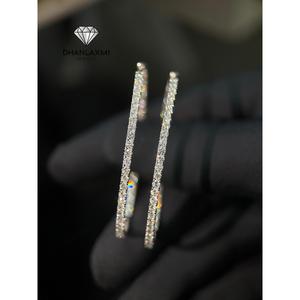 กำไลข้อมือเพชรเพาะเลี้ยงทองคำขาว 14K หรูหรา น้ำหนัก 40 กรัม ความใส VS รับรองโดย IGI เครื่องประดับดีไซน์เนอร์สำหรับผู้หญิง กำไลงานแต่งงาน - Product Image 4
