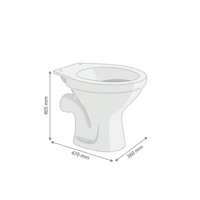 Nouvelle Tendance 2026 : WC Monobloc en Céramique à Fixation au Sol avec Siphon en P, 360x470x405mm, pour Salle de Bain – Vente Directe Usine