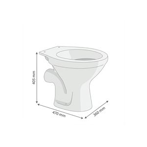 Inodoro de Cerámica EWC con Sifón en P, de Una Pieza, Moderno, con Doble Descarga, Sanitario para Baño - Product Image 4