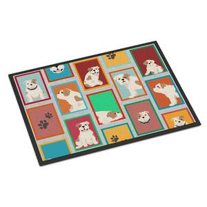 Lots Piebald Bulldog Anglais Paillasson Intérieur Extérieur Antidérapant Lavable Low Pile 24H X 36W pour Entrée ou Porte d'Entrée - Product Image 1
