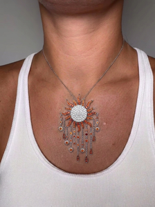 Sunburst Pendant Bag Charm <b>Silver</b> Moissanite <b>Handbag</b> Jewelry Celestial Purse Clip Sparkle Keychain Accessory <b>Silver</b> Moissanite - Product Image 6