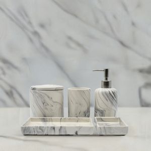 Ensemble de salle de bain en marbre naturel, fabriqué en pierre solide, rehaussant le décor de la salle de bain avec une élégance organique - Product Image 6