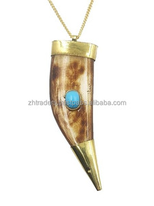 Collier pendentif en os de buffle véritable naturel 100% Bijoux en corne de buffle faits à la main d'Inde - Product Image 5