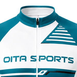 Teal White Custom Cycling Jersey Shorts Set Short Sleeve Full Zip Breathable Padded <b>Bike</b> Uniform Racing <b>Training</b> Performance - Product Image 3