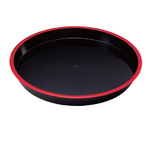 Circle-Shaped Food Tray Black Plastic 468mm Diameter With Divided Sections For Sushi And Assorted Dishes - Product Image 4