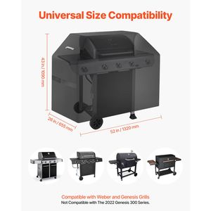 Copertura per Barbecue da 52 Pollici Resistente alle Intemperie, Antisbiadimento, Impermeabile, in Poliestere 600D per Griglie a Carbone da Esterno - Product Image 4