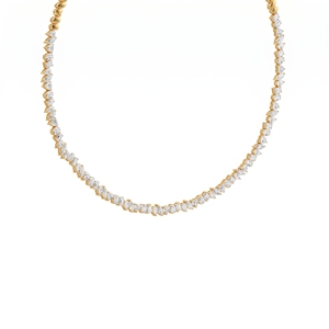 Elegante Tennis-Halskette mit gemischten Schliffarten aus Labor- und Naturdiamanten, 9KT, 10KT, 14KT, 18KT Sterlingsilber, Schmuckgeschenk für Damen - Product Image 2