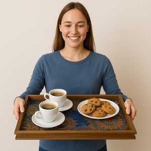 ถาดเสิร์ฟพุดดิ้งทรงสี่เหลี่ยมขนาดคิงไซส์ ดีไซน์หรูหรา ถาดเสิร์ฟเคลือบลายพิเศษ พร้อมจัดส่งทั่วโลก ประเทศอินเดีย - Product Image 3