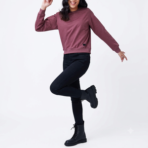 Sweat-shirt en molleton pour femme 320g, imprimé sérigraphié avec logo personnalisé, style streetwear décontracté, épaules tombantes, respirant, écologique, avec motifs - Product Image 3