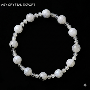 Wholesale Price <b>Rainbow</b> Moonstone Crystal <b>Bracelet</b> Natural Gemstone Stretch <b>Bracelet</b> for Meditation Energy Healing Jewelry - Product Image 4