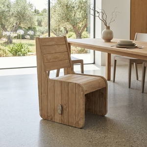 Premium wooden santorini <b>dining</b> <b>chair</b> minimalist solid teak wood kitchen <b>dining</b> room seating side <b>chair</b> natural timber frame - Product Image 4
