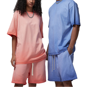 Custom Oversized Acid Wash 2 in 1 Drawstring Men Lightweight Polyester/Cotton <b>T</b>-<b>Shirt</b> Streetwear Apparel OEM Manufacturer - Product Image 4