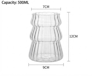 แก้วน้ำแบบมีซี่โครงใสขนาด 500 มล. สำหรับขายส่ง เหมาะสำหรับผู้จัดจำหน่ายเครื่องดื่ม ผู้จัดหาอุปกรณ์โรงแรม และร้านค้าปลีก - Product Image 2
