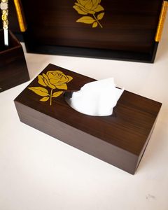 Boîte à mouchoirs en bois artisanale moderne avec support pour la décoration intérieure, design découpé au laser, autoportante pour la décoration de la maison - Product Image 2