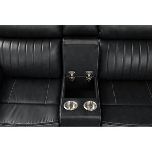 Divano Sezionale Reclinabile Stile Aviatore Moderno, Mobili per Soggiorno in Legno Nero - Product Image 6