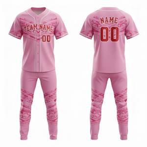 Conjunto de uniforme de béisbol de diseño personalizado, jersey con botones y pantalones para deportes de equipo - Product Image 5