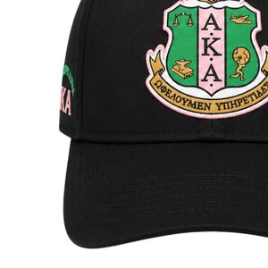 Gorra de Béisbol Black Pink AKA con Bordado de Escudo, Ajustable con Cierre a Presión, Diseño con Letras Griegas, Gorro Deportivo Informal de Moda - Product Image 2