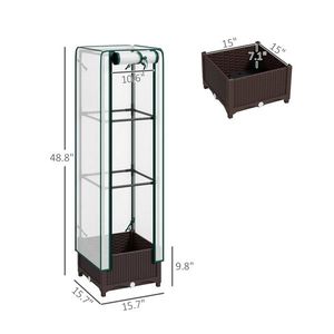 Bac de jardin de 15,7 po de large x 15,7 po de profondeur x 48,8 po de hauteur avec couverture en PE, pots et jardinières - Product Image 3