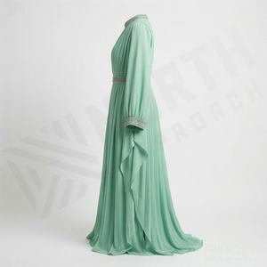 ชุดมุสลิมผู้หญิงแขนยาวเรียบง่ายคุณภาพสูงระบายอากาศได้ดี สไตล์อิสลามแบบอาบายะห์ คัฟตัน ผ้าฝ้ายทรงแม็กซี่ รับสกรีนโลโก้ - Product Image 3