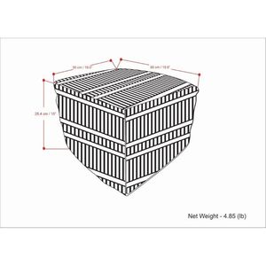 Pouf tissé carré Safford pour l'intérieur et l'extérieur en noir/blanc - Pièce d'appoint polyvalente et élégante pour l'intérieur et l'extérieur - Product Image 5
