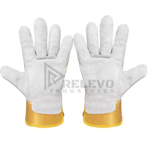 Guantes de Seguridad de Cuero Vacuno de Diseño Personalizado, Guantes de Trabajo para Soldadura Industrial y Construcción, Precio al por Mayor, Guantes de Trabajo con Palma Reforzada - Product Image 4