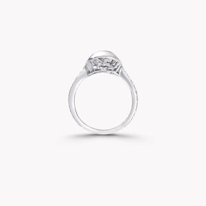 White <b>Gold</b> Pear Cut Diamond <b>Cocktail</b> <b>Ring</b> Pave Setting Heart Shape Women Luxury Engagement Jewelry - Product Image 3