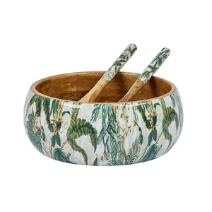 Bol à salade en bois d'acacia brun fait main, écologique, avec intérieur lisse et arrondi, sans BPA, fabriqué en Inde - Product Image 2