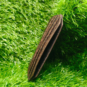 Porte-cartes en cuir texturé marron avec coutures durables pour hommes, étui minimaliste unique pour cartes de crédit, portefeuille de poche, accessoires modernes - Product Image 5