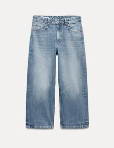 Jeans de Mezclilla Lavados con Efecto Desgastado, de Cintura Alta, Corte Holgado, Largos, con Diseño de Parches en Contraste de Color, Estilo Casual para Mujer, Tela de Algodón para Primavera - Product Image 6