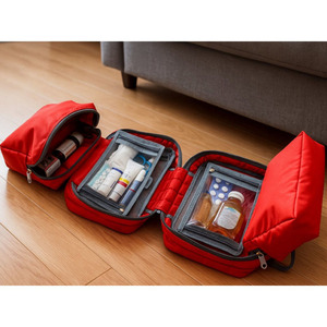 Portable emergency medical pouch with durable leather design for medicines bandages <b>tools</b> and first aid storage for sale - Product Image 2