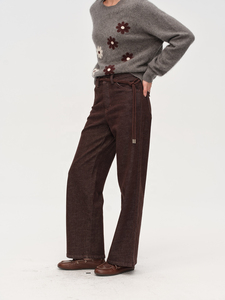 Jean en denim de haute qualité pour femme, taille haute, respirant, décontracté, effet seconde peau, motif floral vintage, coupe droite - Product Image 5