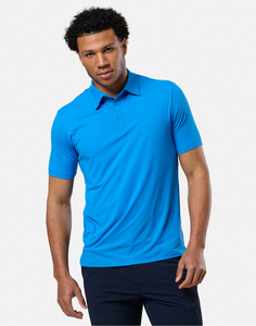 Polo de Algodón Azul Marino para Hombre, Manga Corta, Corte Regular, Color Sólido Informal, Tejido de Punto Transpirable - Product Image 1