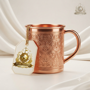 Mug à Moscow Mule en cuivre pur martelé fait main, robuste, en métal, forme baril, pour cocktails et bières, vente en gros - Product Image 5