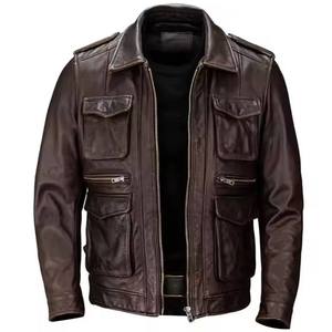 Chaqueta de Piel de Oveja de Primera Calidad con Forro Sherpa, Estampada, Transpirable, Ignífuga, con Ribete de Piel de Alto Rendimiento, para Todas las Temporadas, para Hombre - Product Image 6