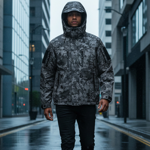 Wholesale Men <b>Camo</b> Hunting <b>Jacket</b> Wear Resistant Silent Softshell Coat Waterproof Breathable Wildlife Hunting Outerwear - Product Image 5