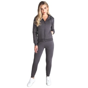 Venta al por mayor de calidad superior de invierno Logotipo de aduanas chándales en blanco de alta calidad chándal de las mujeres pantalones de chándal y Sudadera con capucha conjunto impreso - Product Image 3