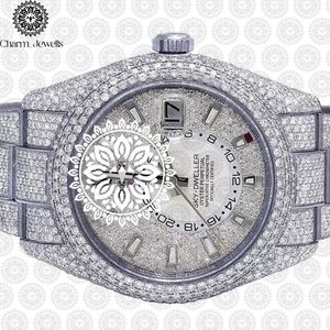Montre pour homme Charm_Jewells en acier inoxydable, boîtier de 40 mm, mouvement mécanique analogique, accents de diamants, luxe et mode, étanche 10 bars - Product Image 3