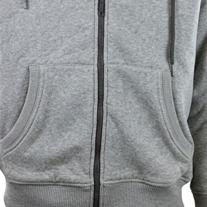 Sudadera con capucha gris para hombre, con cremallera, sin forro polar, con cordón y bolsillos, informal, holgada, de algodón ecológico, para otoño - Product Image 6
