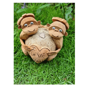 Artesanía de Mono Hecha a Mano con Cáscara de Coco, Atractiva Decoración para el Hogar - Product Image 6
