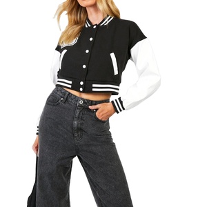 แจ็คเก็ตเบสบอลวาร์ซิตี้ผ้าขนสั้นกันลมคุณภาพสูงยอดนิยมสำหรับผู้หญิง ปรับแต่งได้ ปี 2026 - Product Image 2