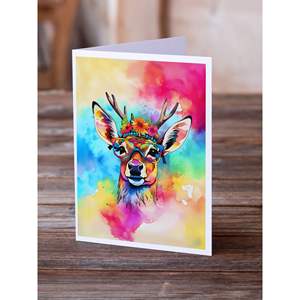Lunatique A7 Taille 5x7 Nouveau Hippie Animal Cerf Cartes Vierge Pack de 8 avec Enveloppes Cartes de Voeux - Product Image 2